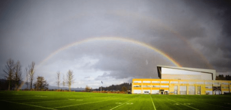 Double rainbow at Seahawks headquarters